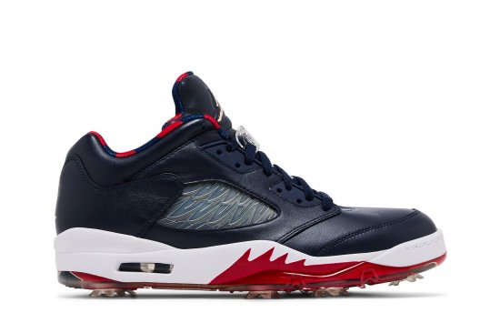 Air Jordan 5 Low Golf 'Obsidian Red' ᡼