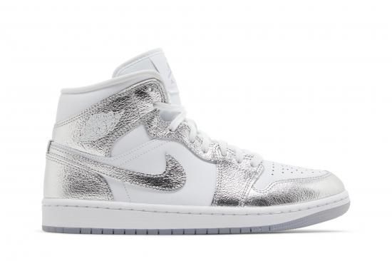 Wmns Air Jordan 1 Mid SE 'Metallic Silver' ᡼