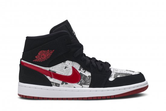 Air Jordan 1 Mid SE 'Newspaper Air Times' ᡼