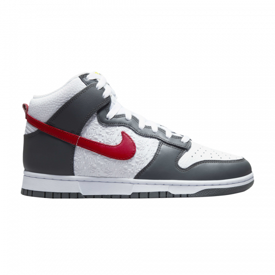 Dunk High 'Embossed Hoops - Iron Grey Gym Red' ᡼