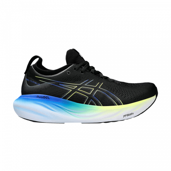 Gel Nimbus 25 4E Wide 'Black Glow Yellow' ᡼