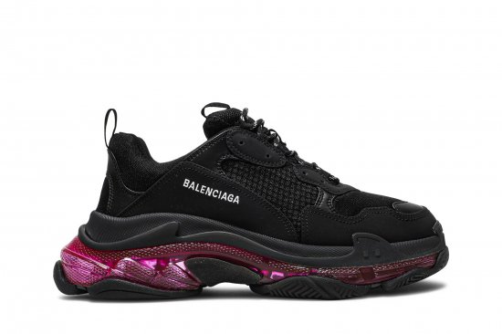 Balenciaga Triple S Sneaker 'Clear Sole - Black Pink Neon' ᡼