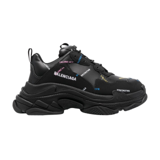 Balenciaga Wmns Triple S Sneaker 'Allover Logo - Black Multi-Color' ͥ