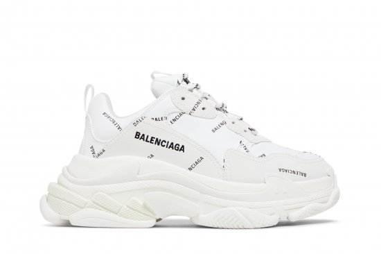 Balenciaga Wmns Triple S Sneaker 'All Over Logo - White' ᡼