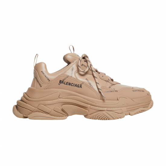 Balenciaga Triple S Sneaker Allover Logo Dark Beige NBA