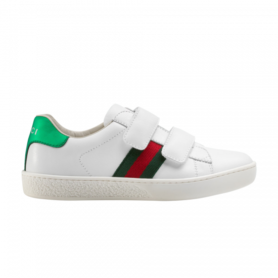 Gucci Ace Velcro Kids 'White Green Red' ᡼