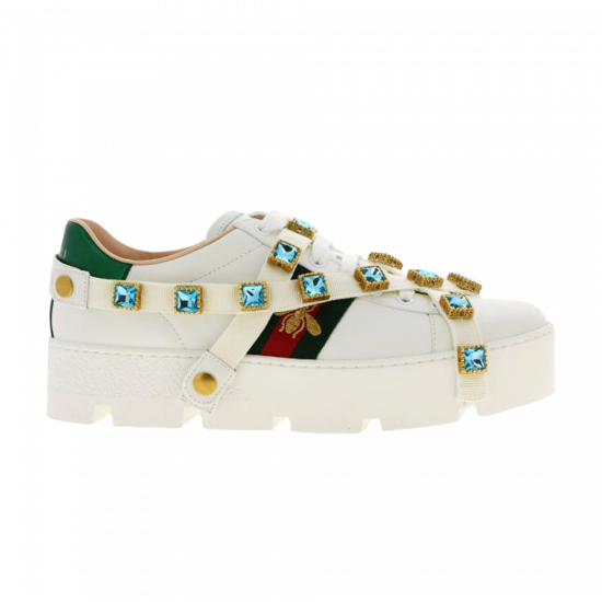 Gucci Wmns Ace Platform 'White Gems' ᡼