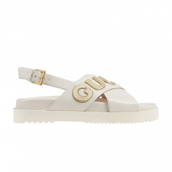 Gucci Wmns Sandal 'White Metallic Gold' ᡼