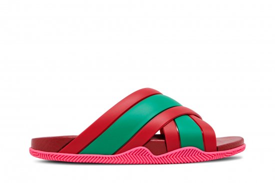 Gucci Wmns Web Stripe Slide Sandal 'Coral' ᡼