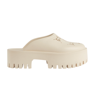 Gucci Wmns Platform Perforated G Sandal 'White Rubber' ͥ