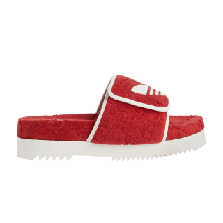 Adidas x Gucci GG Platform Sandal 'Red Cotton Sponge'