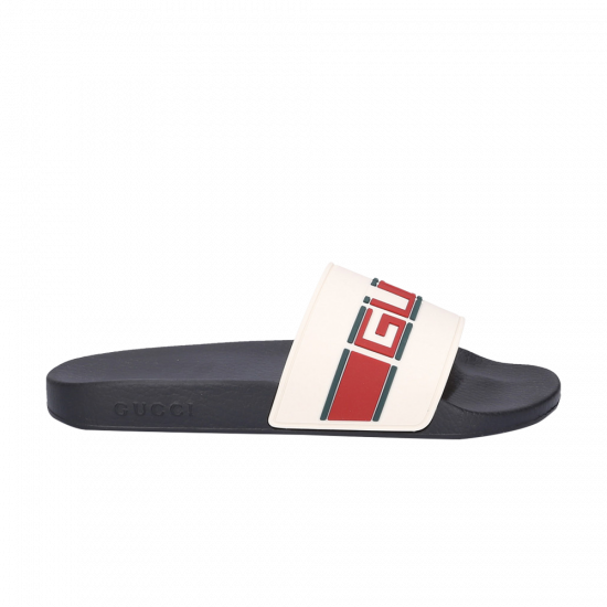 Gucci Stripe Rubber Slide Sandal 'White Red Green' ᡼