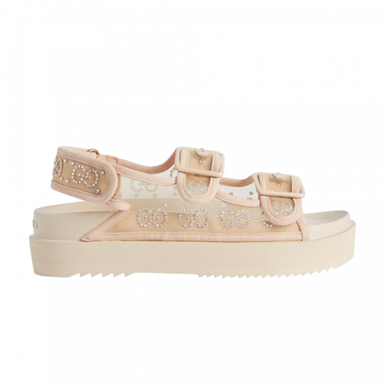 Gucci Wmns GG Sandal 'Crystals - Rose Beige' ᡼