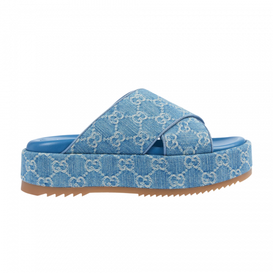 Gucci Wmns GG Platform Slide Sandal 'Light Blue Denim' ᡼