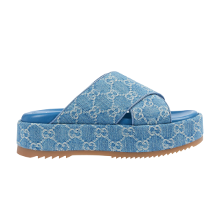 Gucci Wmns GG Platform Slide Sandal 'Light Blue Denim' ͥ