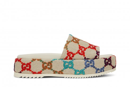 Gucci Wmns Platform Sandal 'White Multi' ᡼