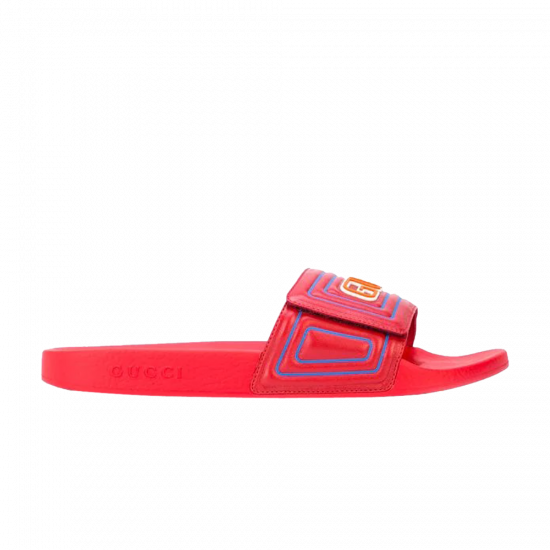 Gucci Slide 'Gucci Logo - Hibiscus Red' ᡼