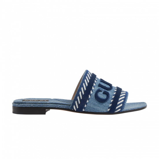 Gucci Wmns Gucci Script Slide Sandal 'Light Blue Denim' ᡼