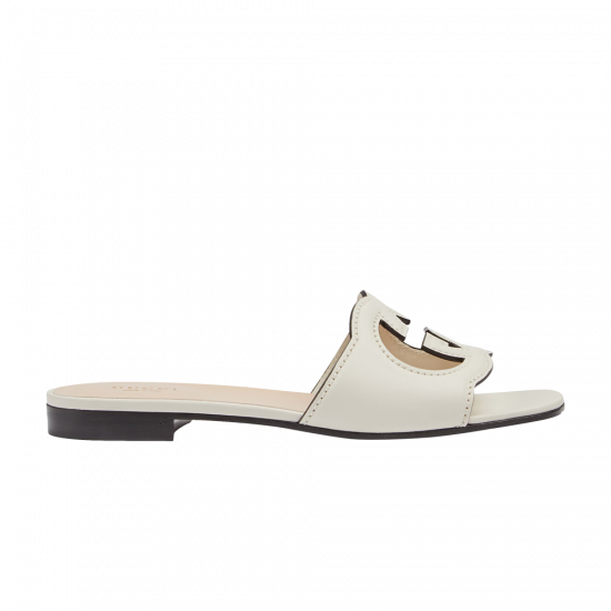 Gucci Wmns Interlocking G Cut-Out Slide Sandal 'Mystic White' ᡼