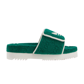 Adidas x Gucci GG Platform Sandal 'Green Cotton Sponge'