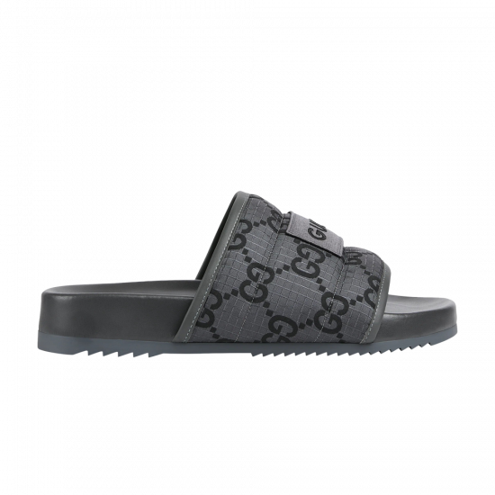 Gucci GG Slide Sandal 'GG Monogram - Grey Black' ᡼