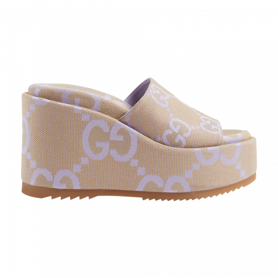 Gucci Wmns Platform Sandal 'Jumbo GG - Beige Lapis' ᡼