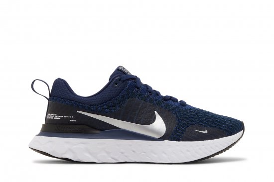 React Infinity Run Flyknit 3 'College Navy Metallic Silver' ᡼