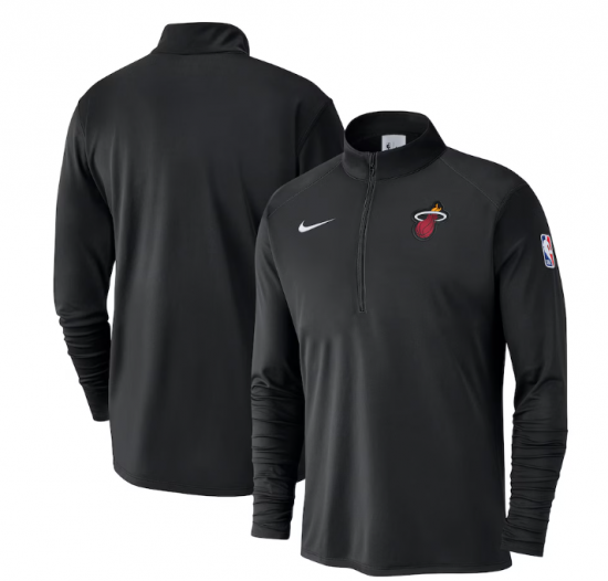 Miami Heat Nike 2024/25 Courtside Performance Half-Zip Top - Black
 ᡼