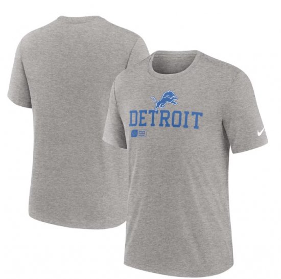 Detroit Lions Nike Overlap Lockup Tri-Blend T-Shirt - Heather Gray
 ᡼1