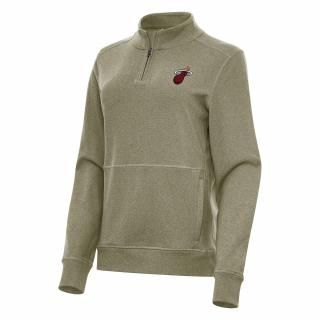 マイアミヒート アンティグア レディース クラッシュ クォーター-ジップ フリース スウェット - Olive