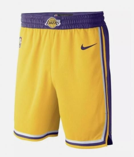 Nike Los Angeles Lakers Icon Edition NBA Swingman Shorts Men's XL AJ5617-728 ᡼