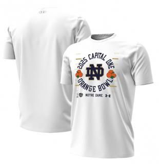 Notre Dame Fighting Irish Under Armour College Football Playoff 2025 Orange Bowl T-Shirt - White
 ͥ