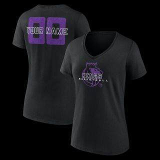 サクラメントキングス レディース カスタム Stellar Vネック Tシャツ - ブラック