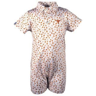 テキサス・ロングホーンズ Garb キッズ Earnest ポロ ロンパース - ホワイト