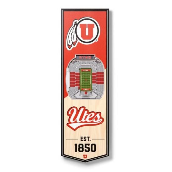 Utah Utes 6'' x 19'' 3D View Хʡ ᡼