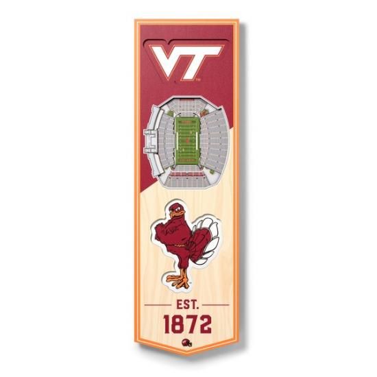 Virginia ƥå Hokies 6'' x 19'' 3D View Хʡ ᡼