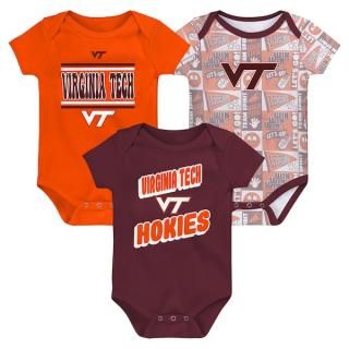 Virginia テック Hokies 新生児 Sunday Comics 3パック ロンパース セ
