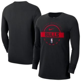 シカゴブルズ Nike オーセンティック ロングスリーブ プラクティス Tシャツ - ブラック