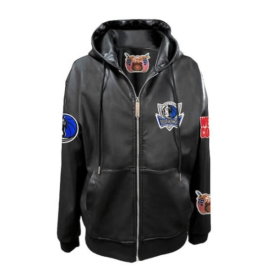 ダラスマーベリックス Jeff Hamilトゥーn Vegan レザー フル-ジップ パーカー -  イメージ2