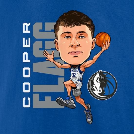 Cooper フラッグg ダラスマーベリックス カーicアットure Tシャツ - ブルー イメージ4