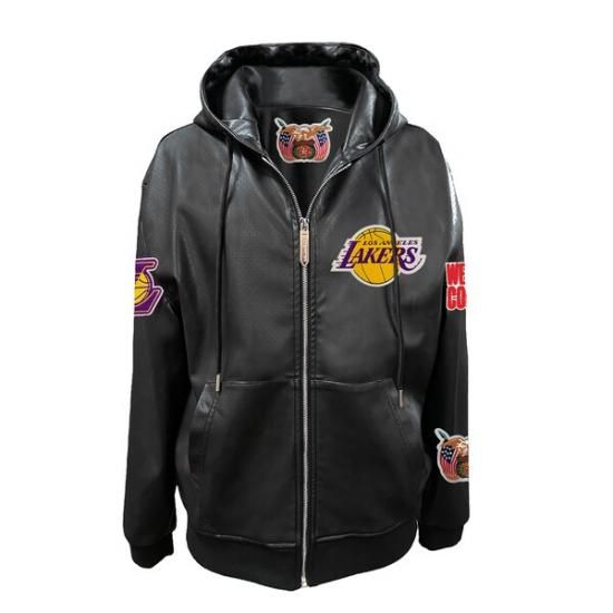 ロサンゼルス・レイカーズ Jeff Hamilトゥーn Vegan レザー フル-ジップ パーカー  イメージ2