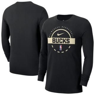 ミルウォーキーバックス Nike オーセンティック ロングスリーブ プラクティス Tシャツ - ブラ