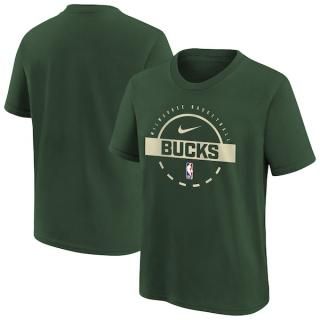ミルウォーキーバックス Nike ユース プラクティス Tシャツ - ハンター グリーン