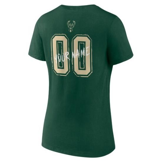 ミルウォーキーバックス レディース Hustle カスタム Vネック Tシャツ - ハンター グリー イメージ3