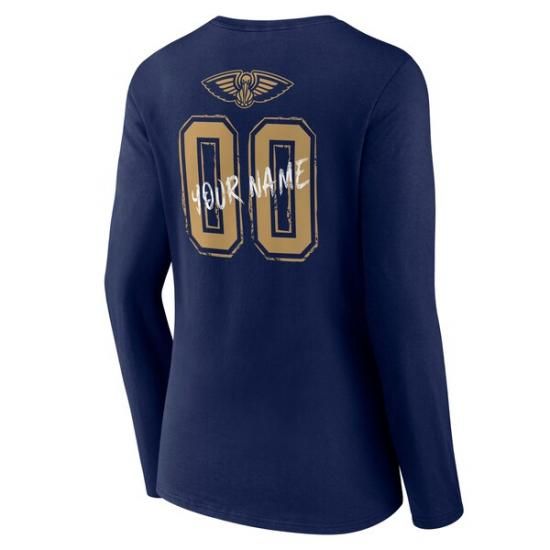 ニューオーリンズペリカンズ レディース Hustle カスタム ロングスリーブ Vネック Tシャツ  イメージ3