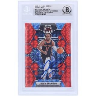 ジャレン・ブランソン ニューヨークニックス 直筆サイン入り 2022-23 パニーニ モザイク レッ サムネイル