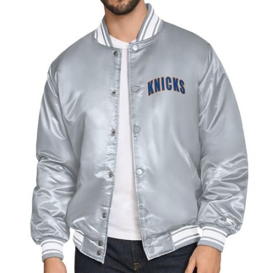 ニューヨークニックス スターター ロゴ ヴィーシティ フル-Snap ジャケット - グレー イメージ2