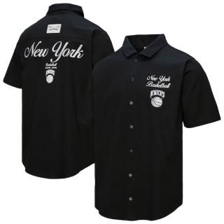 ニューヨークニックス ミッチェル&ネス ハードウッドクラシックス キャンプ シャツ - ブラック サムネイル