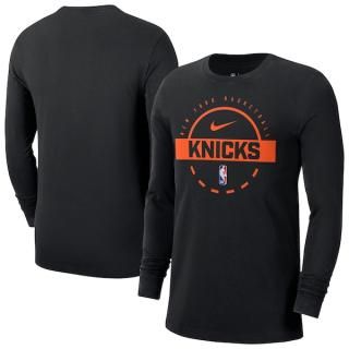 ニューヨークニックス Nike オーセンティック ロングスリーブ プラクティス Tシャツ - ブラッ