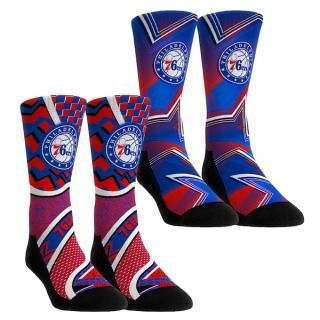 フィラデルフィアセブンティシクサーズ Rock Em ソックス ユース NBA フープ ツーパック